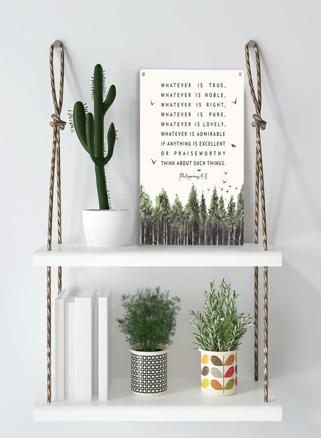 YCYD Christian Inspirational Wall Art Whatever Is True Noble Right Philippians 4:8 Wooden Hanging Sign Christian Bible Verse Wall Art for Bedroom Rustic Home Office Decoration 8 x 10 Inches - Image 3